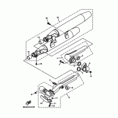 Схема вузла: Вихлопна система Yamaha XVS1100 Drag Star