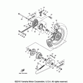 Схема вузла: Заднє колесо Yamaha TTR110 TT-R110