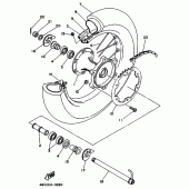 Схема вузла: Заднє колесо Yamaha TT250R TT-R