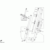 Схема вузла: Вилка передньої осі Yamaha XJR400
