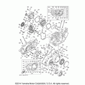 Схема вузла: Кришки картера (1) Yamaha XV1900 Raider