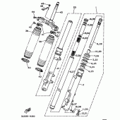 Схема узла: Вилка передней оси Yamaha XTZ750 Super Tenere