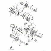 Схема вузла: Колінчастий вал та Поршень Yamaha TDM850