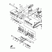 Схема вузла: Задній важіль та підвіска Yamaha YZ250 YZ250F