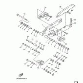 Схема узла: Задний рычаг и Подвеска Yamaha DT125 DT125