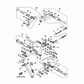 Схема вузла: Підніжки та Підставка Yamaha XV250 Virago