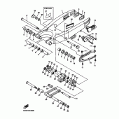 Схема вузла: Задній важіль та підвіска Yamaha YZ450F YZ450F