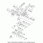 Схема вузла: Задній важіль та підвіска Yamaha TTR230 TT-R230