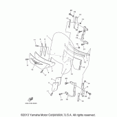 Схема вузла: Облицювальні елементи (1) Yamaha XV1600 Road Star Silverado