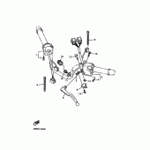 Схема вузла: Пульт управління рульовий та Важіль Yamaha XJ600 Diversion (S-TYPE)