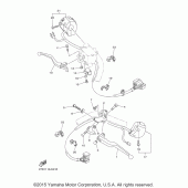 Схема вузла: Пульт управління рульовий та Важіль Yamaha XVS1300 Stryker
