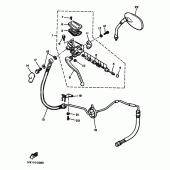 Схема вузла: Передній гальмівний циліндр Yamaha VMX12 V-MAX