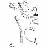 Схема вузла: Кермо та Тросики Yamaha XT600 XT600