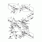 Схема вузла: Підніжки та Підставка Yamaha XV250 V-Star