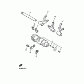 Схема узла: Копирный вал и Вилки Yamaha XJR1200
