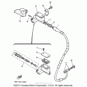 Схема узла: Передний тормозной цилиндр Yamaha WR250 WR250Z