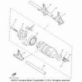 Схема узла: Копирный вал и Вилки Yamaha XVS650 V-Star Custom