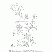 Схема вузла: Топливний бак (1) Yamaha YZF600R Thundercat