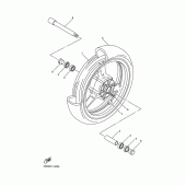Схема вузла: Переднє колесо Yamaha YZF-R6/YZF600 R6