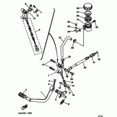 Схема узла: Задний тормозной цилиндр Yamaha TDM850
