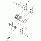 Схема узла: Копирный вал и Вилки Yamaha YZ125