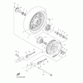 Схема вузла: Задне колесо Yamaha XVS950 XV950 R-Spec