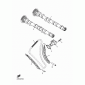 Схема вузла: Розподільний вал та Ланцюг ГРМ Yamaha YZF-R1 R1