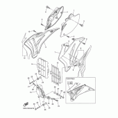 Схема вузла: Бічна кришка і масляний бак Yamaha YZ250 YZ250F