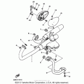 Схема вузла: Вихлопна система (Non-calinia) Yamaha XV250 Route 66