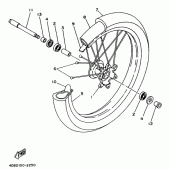 Схема вузла: Переднє колесо Yamaha YZ250 YZ250