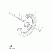 Схема вузла: Переднє колесо Yamaha XJR400