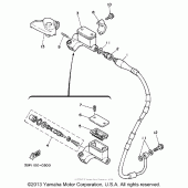 Схема узла: Передний тормозной цилиндр Yamaha WR250 WR250Z