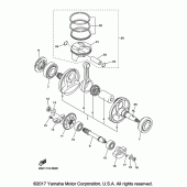 Схема узла: Коленчатый вал и Поршень Yamaha YZ450F YZ450FX