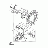 Схема вузла: Задній гальмівний супорт Yamaha XVS1100 V-Star Classic