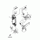 Схема узла: Радиатор и Патрубок системы охлаждения Yamaha DT125 DT125X