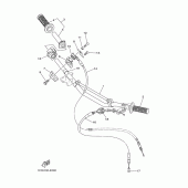 Схема вузла: Кермо та Тросики Yamaha YZ125