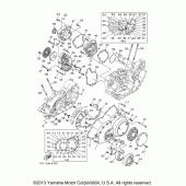 Схема узла: Крышки картера (1) Yamaha XV1900 Roadliner S