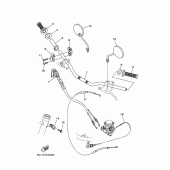 Схема вузла: Кермо та Тросики Yamaha XT250 Serow