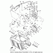 Схема узла: Радиатор и Патрубок системы охлаждения Yamaha XVZ1300 Venture Royale