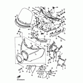 Схема вузла: Облицювальні елементи 1 Yamaha XVZ1300 Royal Star Midnight Venture