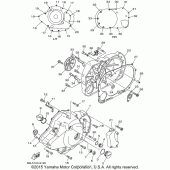 Схема вузла: Кришки картера (1) Yamaha XVS1100 V-Star Custom