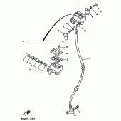 Схема узла: Передний тормозной цилиндр Yamaha XV250 Virago