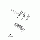 Схема узла: Копирный вал и Вилки Yamaha TT250R TT-R