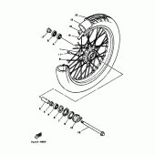 Схема узла: Переднее колесо Yamaha XV250 Virago