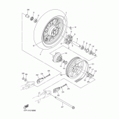 Схема вузла: Задне колесо Yamaha XVS950 XV950 R-Spec