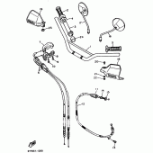 Схема вузла: Кермо та Тросики Yamaha XT600 XT600