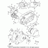 Схема вузла: Кришки картера (1) Yamaha XVS650 V-Star Classic