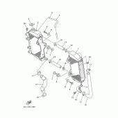Схема узла: Радиатор и Патрубок системы охлаждения Yamaha YZ250 YZ250F