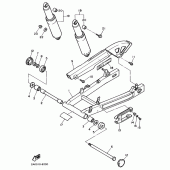 Схема узла: Задний рычаг и Подвеска Yamaha FZX750