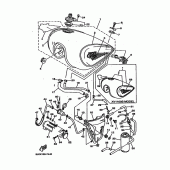 Схема узла: Топливный бак (FOR CALIFORNIA) Yamaha XV1100 Virago Special